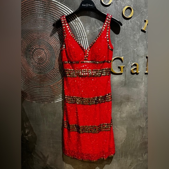 NWOT Jovani Beyond Red vintage y2k Sequin cocktail mini Dress size 4 holiday - Picture 2 of 6
